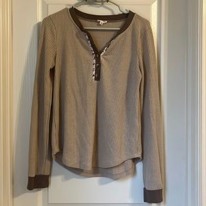 Brown and Tan Henley